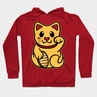 Cute Maneki Neko - Gold Hoodie